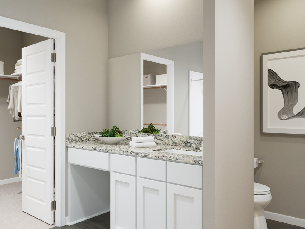 13610 Kit Run Splendora, TX 77372 - Photo 25 of 40 a bathroom with a sink and a mirror
