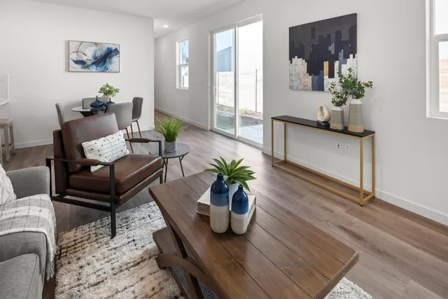 a living room with furniture