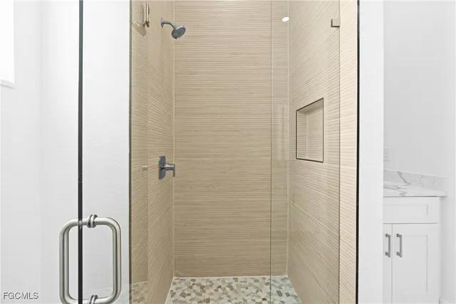 a bathroom with a shower