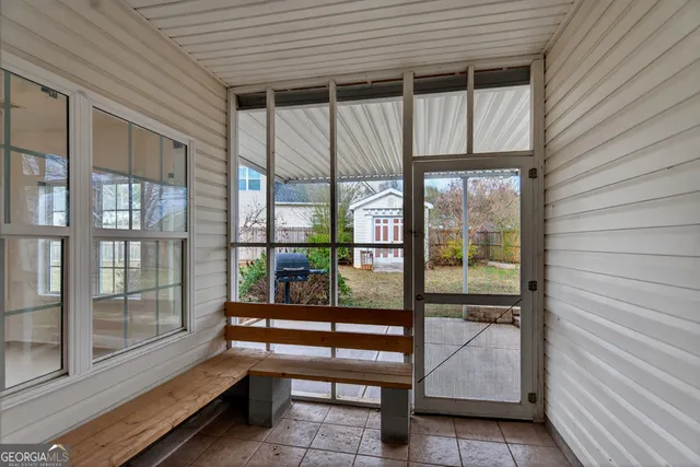 a building outdoor space with a car park window