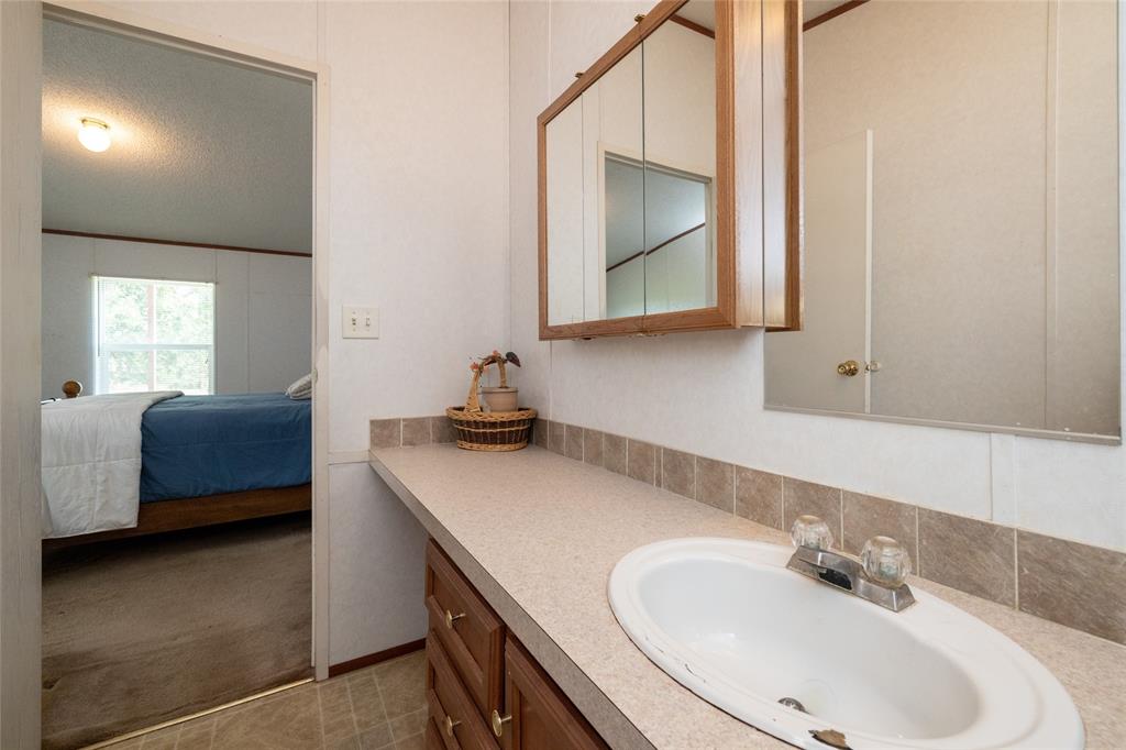 207 Lazy B Lane Springtown, TX 76082 - Photo 24 of 39 Bathroom featuring a textured ceiling and vanity