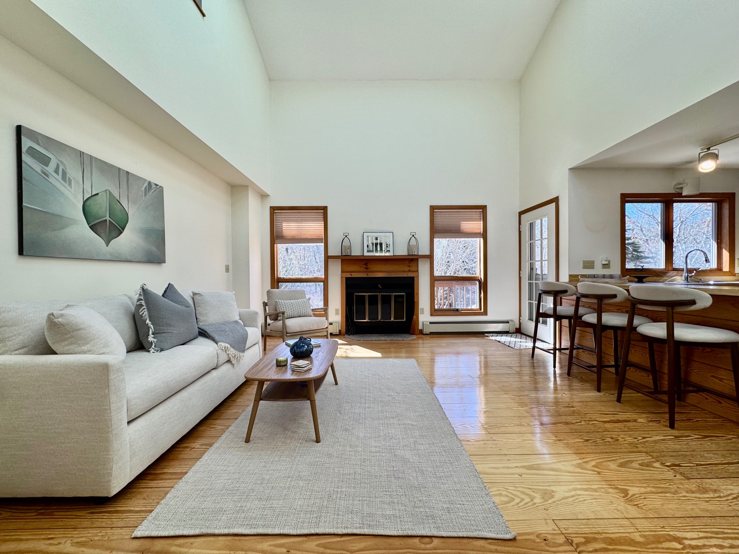 103 Meadow View Road Oak Bluffs, MA 02557 - Photo 7 of 26 a living room with furniture and a fireplace