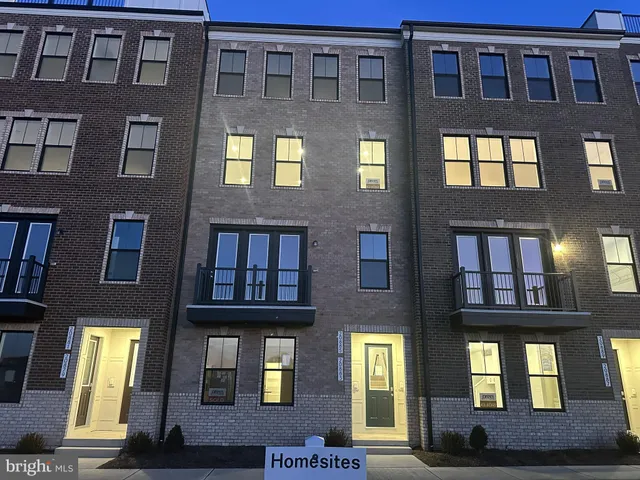 a front view of a brick building