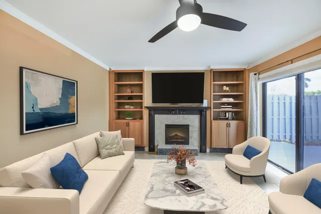 a living room with furniture or fireplace and a flat screen tv