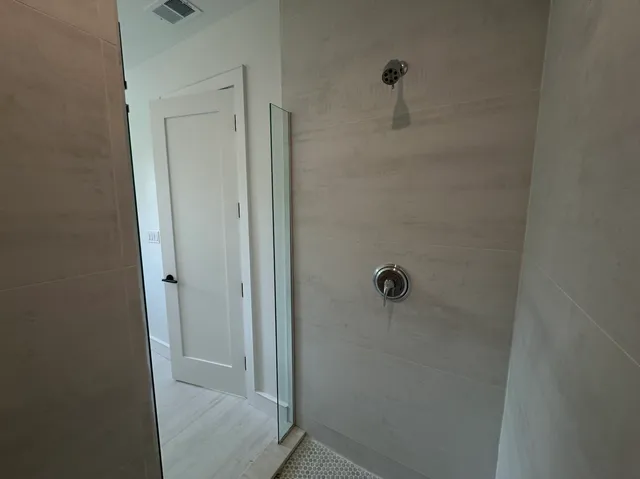 a bathroom with a shower