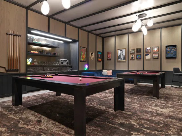 a building outdoor space with patio furniture