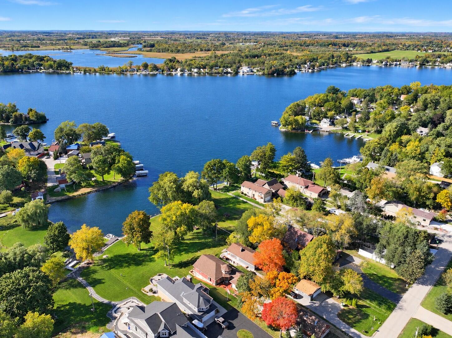 6722 Burma Road Waterford, WI 53185 - Photo 9 of 20 Autumn Lakeside Neighborhood Aerial