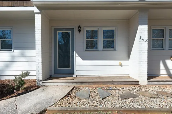 a view of a entryway front of a house