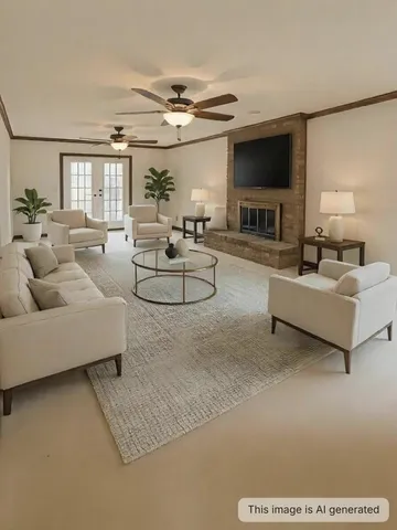 a dining room with furniture a chandelier and wooden floor