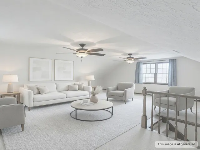 a spacious bedroom with a bed and a couch