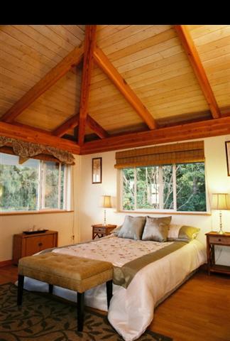 646 Awalau Road Haiku, HI 96708 - Photo 11 of 28 a bedroom with a bed and wooden floor