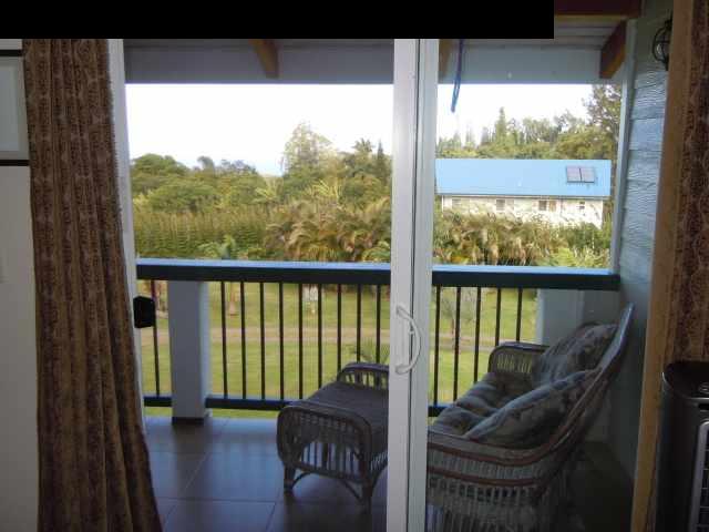 646 Awalau Road Haiku, HI 96708 - Photo 14 of 28 a balcony view with a large window and wooden floor