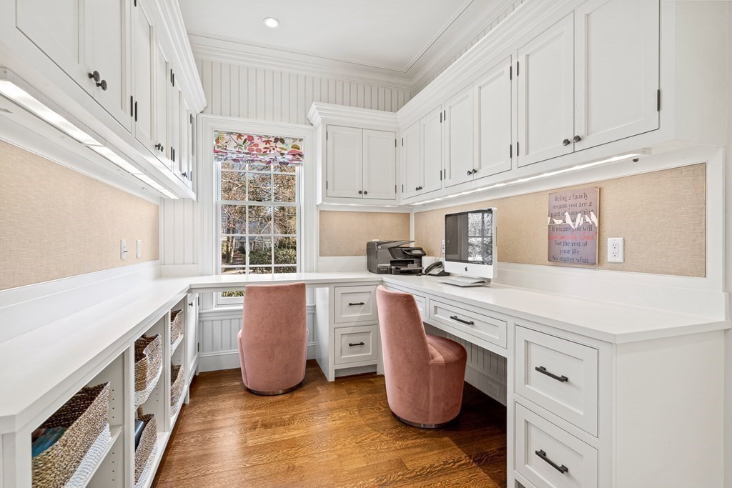 15 Valley Road Wellesley, MA 02481 - Photo 18 of 42 a kitchen with granite countertop white cabinets and white appliances