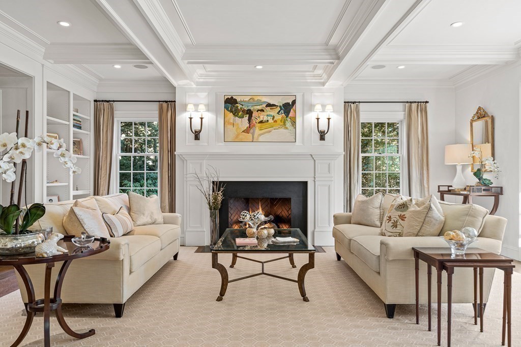 15 Valley Road Wellesley, MA 02481 - Photo 9 of 42 a living room with furniture and a fireplace