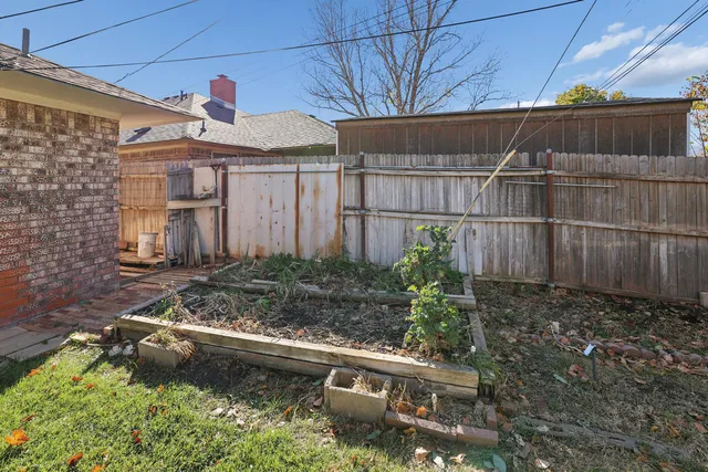 a view of a small barn