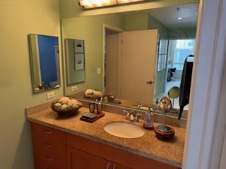 821 Folsom Street, Unit 217 San Francisco, CA 94107 - Photo 14 of 15 a bathroom with a double vanity sink and a mirror