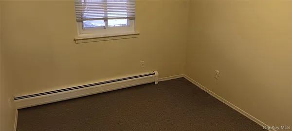 a view of a small space with a window