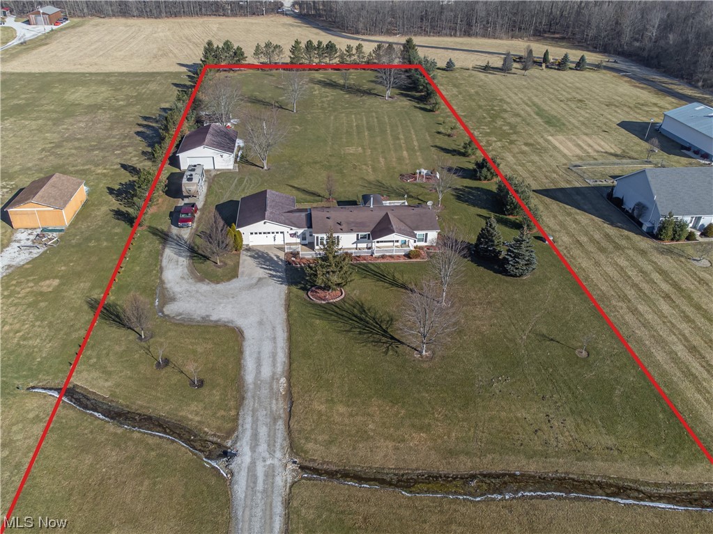 9459 Stone Road Litchfield, OH 44253 - Photo 2 of 50 Birds eye view of property with a rural view