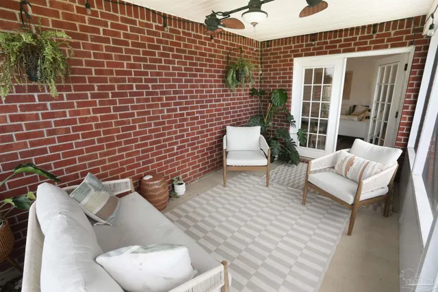 a view of outdoor space with seating space