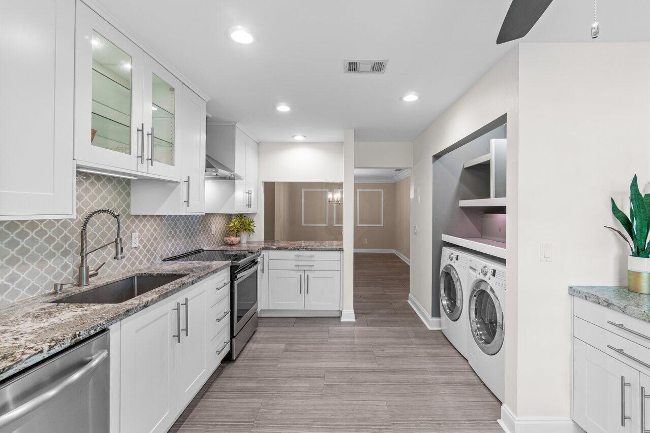 Convenient laundry center in kitchen