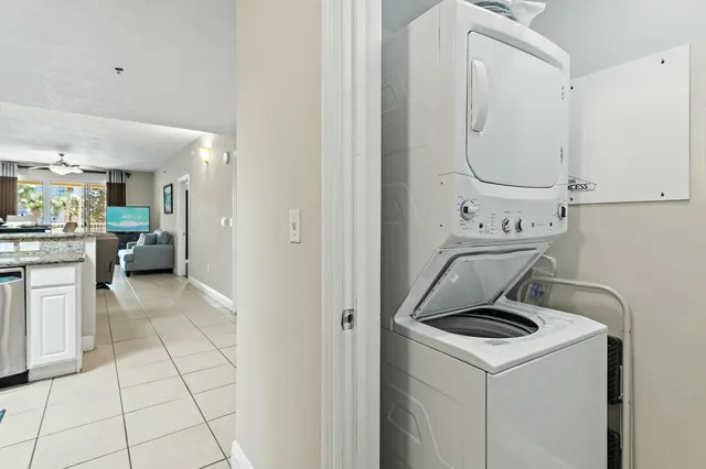 a view of a park with large trees