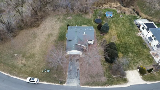 an aerial view of a house