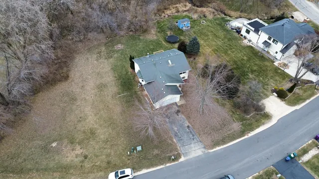an aerial view of a house