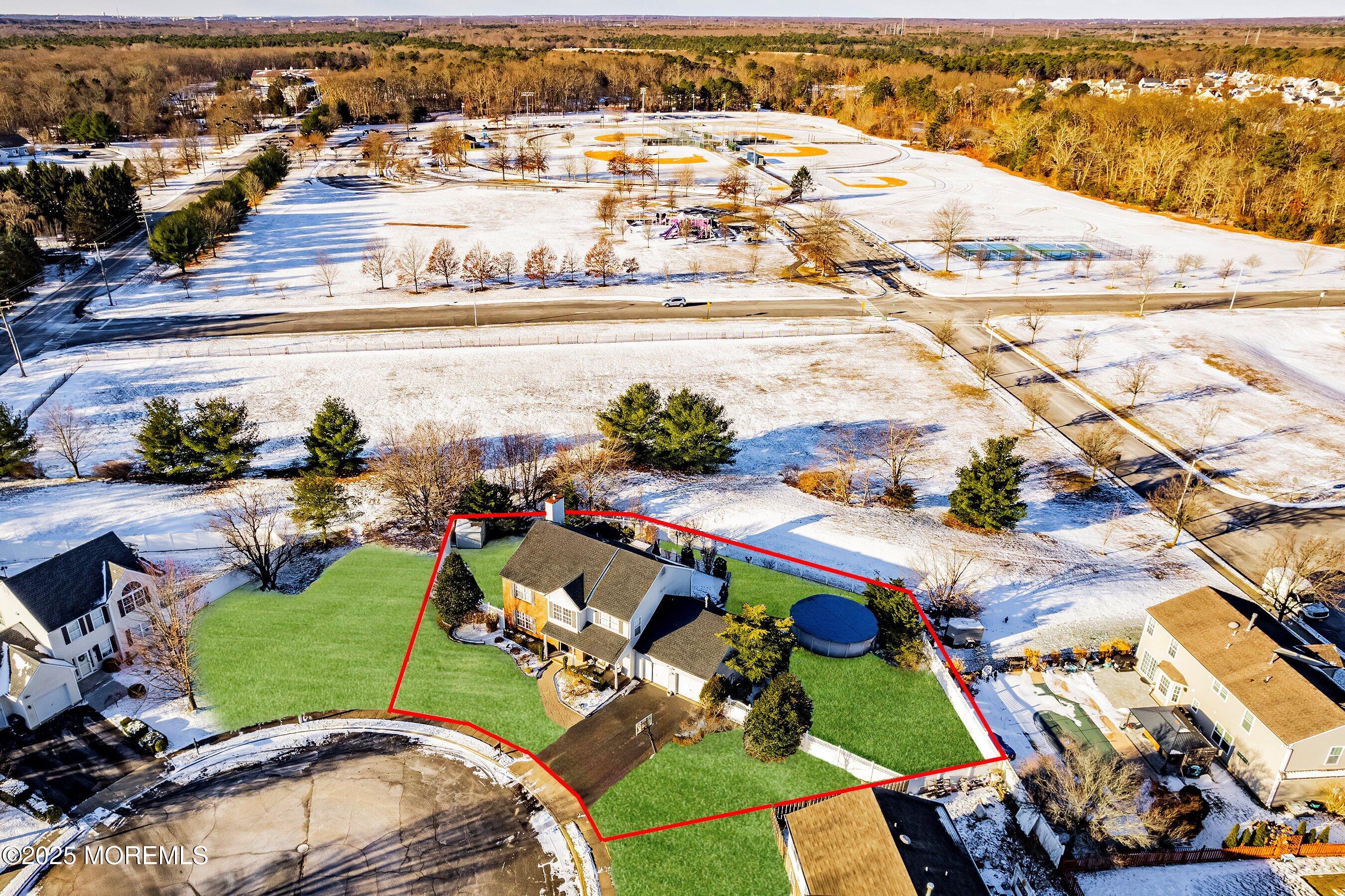 58 Crater Lake Road Howell, NJ 07731 - Photo 4 of 42 6-Front Right Aerial OUTLINE GRASS