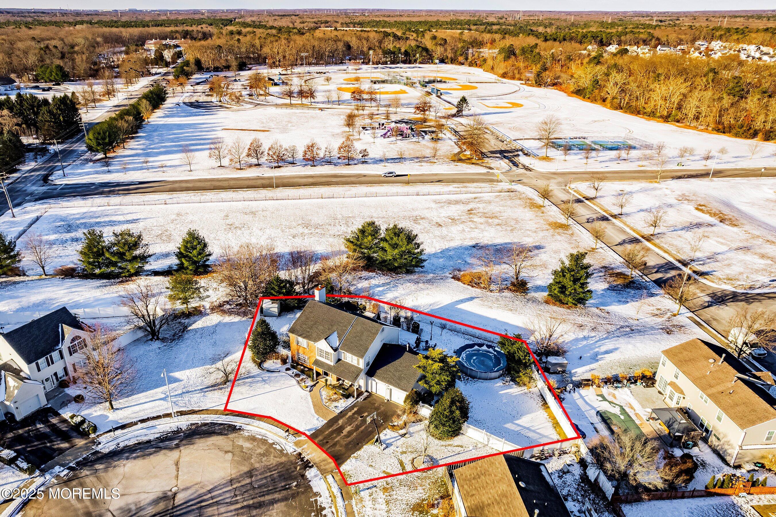 58 Crater Lake Road Howell, NJ 07731 - Photo 5 of 42 5-Front Right Aerial OUTLINE