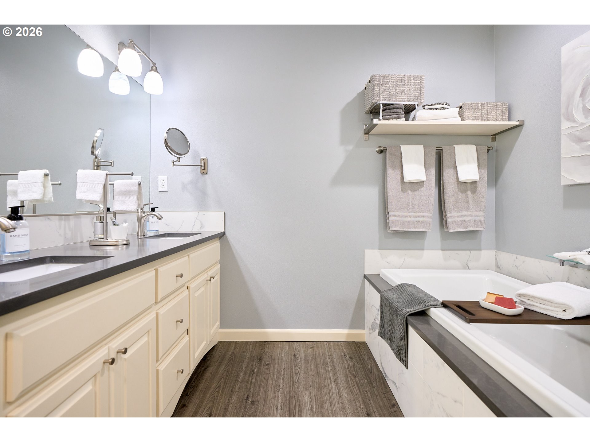 2120 Northwest Fargo Loop Camas, WA 98607 - Photo 34 of 42 a kitchen with a sink cabinets and wooden floor
