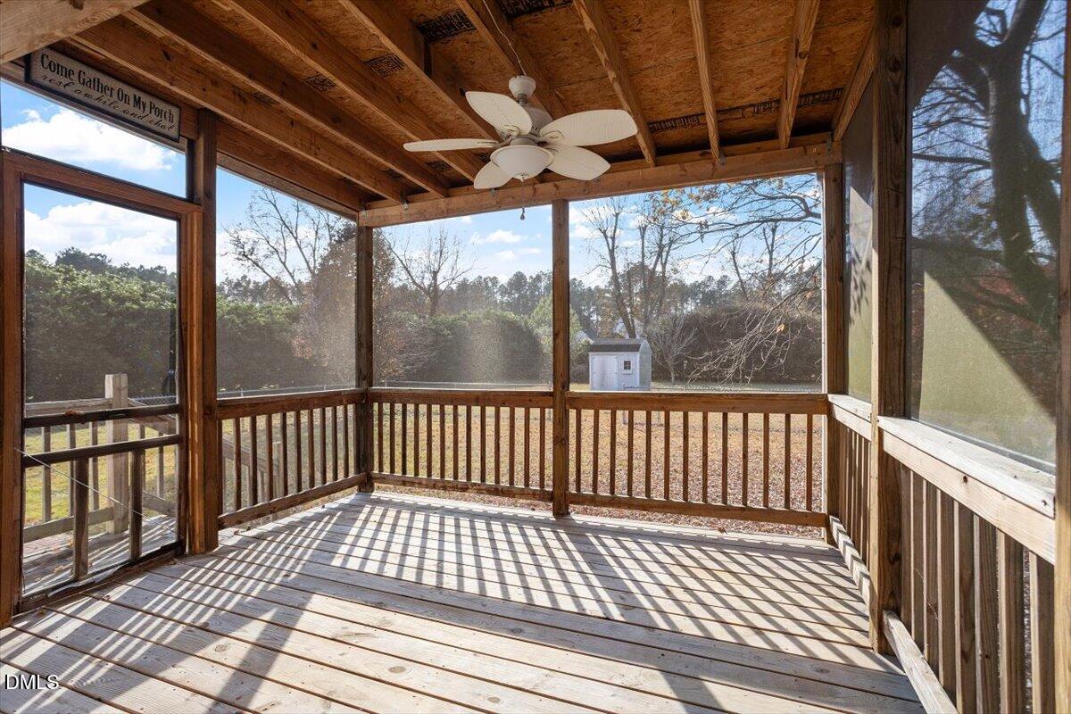 1084 McLemore Road Clayton, NC 27520 - Photo 29 of 34 a view of balcony with wooden floor