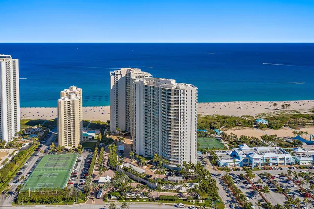 a view of a city with ocean view