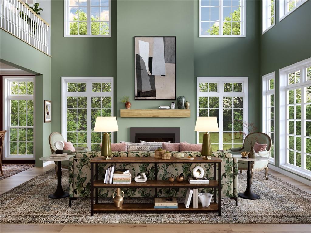 102 Ramsgate Road, Unit ORKNEY Cranberry Township, PA 16066 - Photo 8 of 40 a living room with furniture and a fireplace