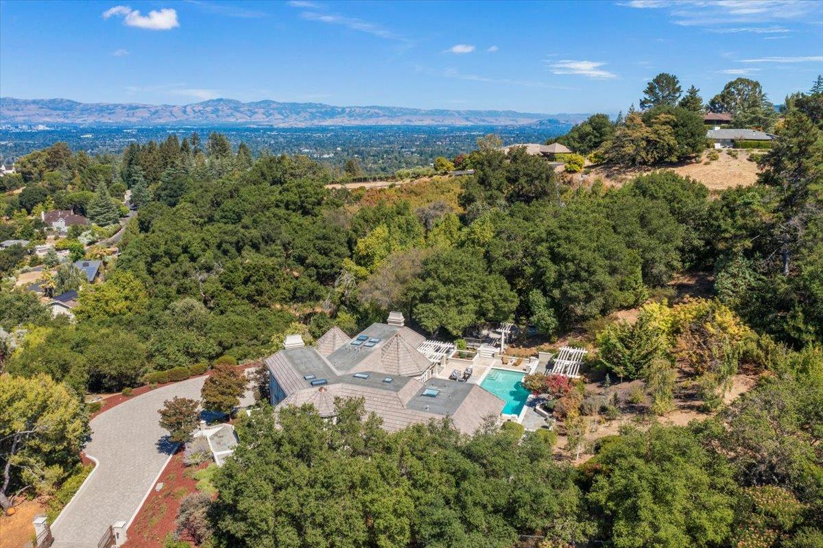 14113 Pike Road Saratoga, CA 95070 - Photo 71 of 78 an aerial view of a house with a yard