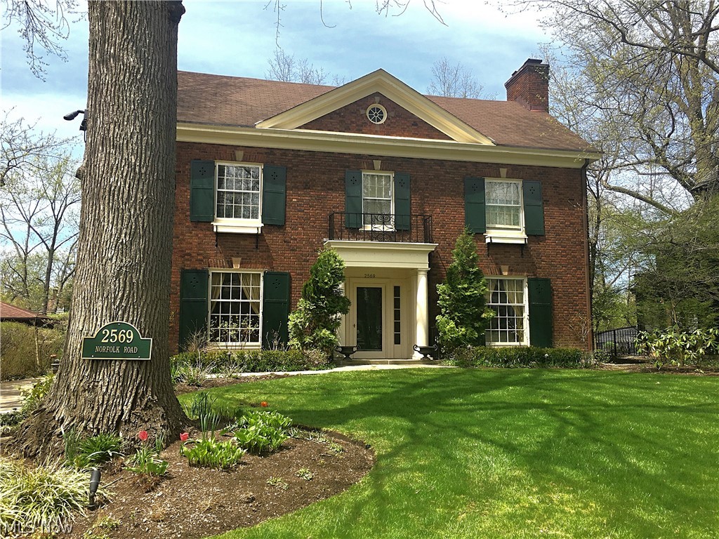 2569 Norfolk Road Cleveland, OH 44106 - Photo 1 of 1 An outstanding and truly handsome, Georgian style, solid brick home nestled in perfectly landscaped grounds. Built with exceptional quality and craftsmanship - a glorious, classic Heights home on a very desirable street.