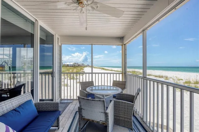 a view of ocean from a balcony