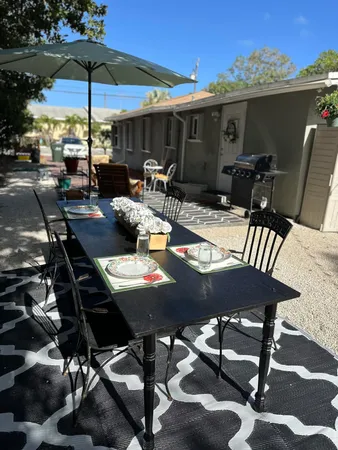a outdoor space with furniture