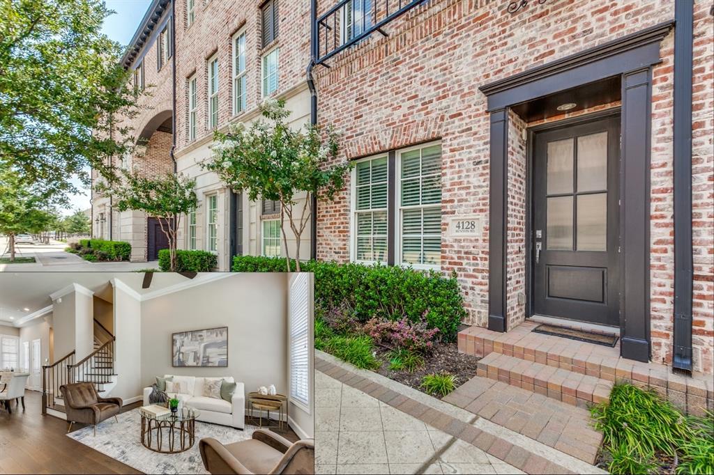 Doorway to property featuring an outdoor living space and brick siding