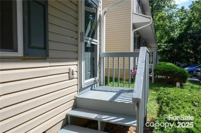 a view of backyard from deck