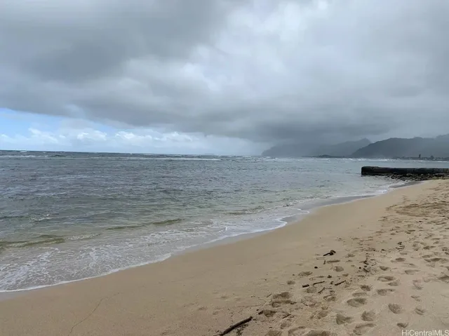 a view of beach and ocean