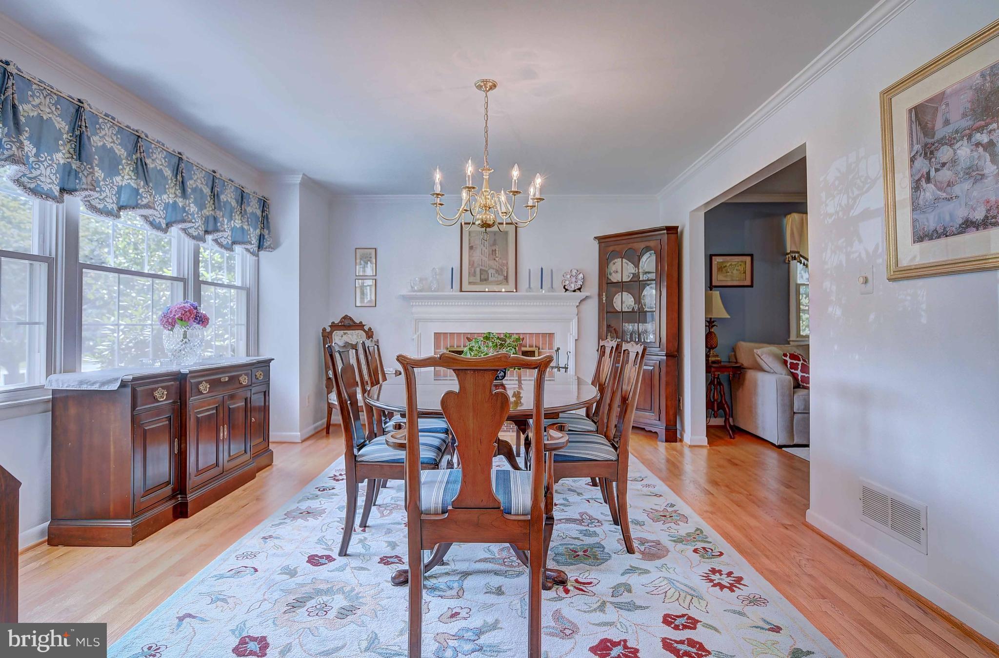 Dining Room With Masonry Fireplace