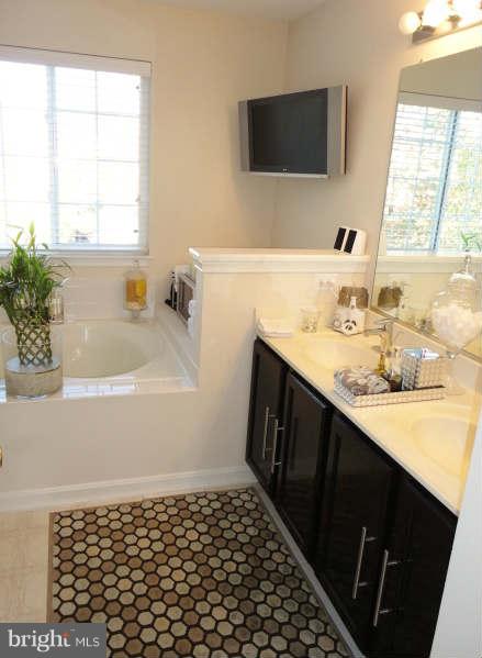 43396 Edgewater Street Chantilly, VA 20152 - Photo 9 of 16 a bathroom with a sink a vanity and a bathtub