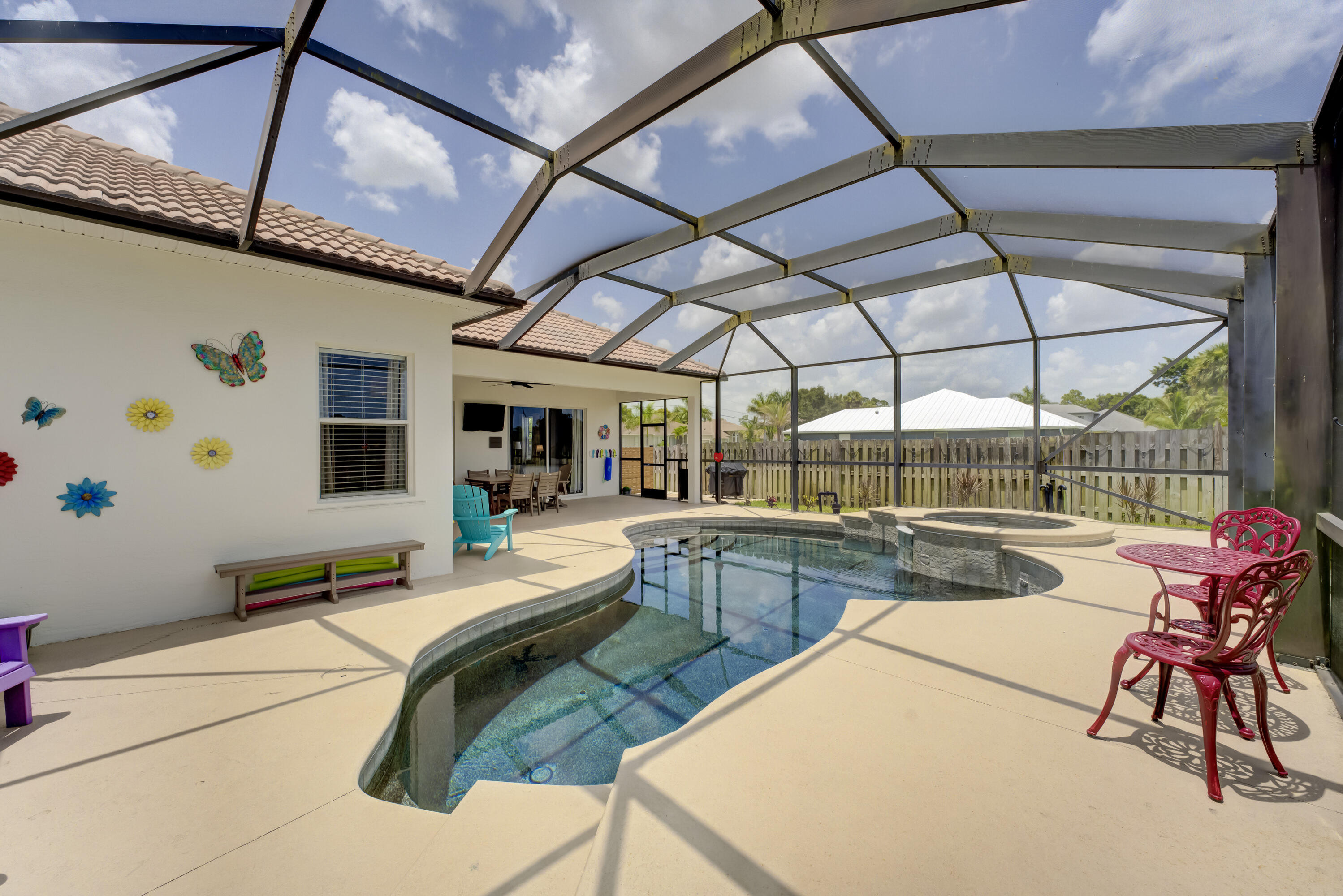 2207 Southwest Salmon Road Port St. Lucie, FL 34953 - Photo 36 of 38 pool toward house
