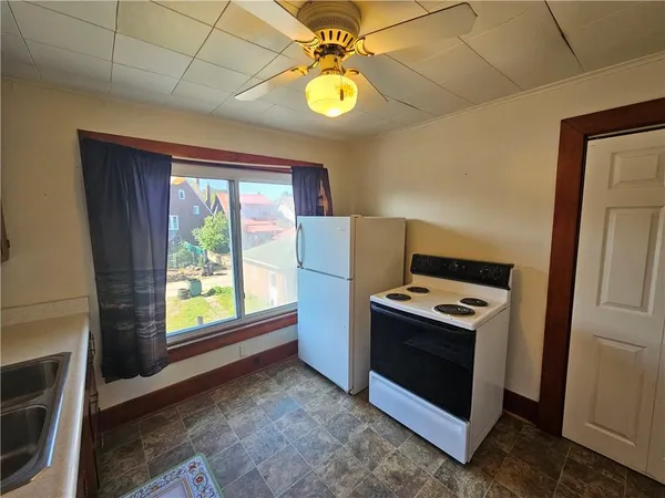 a view of kitchen and window