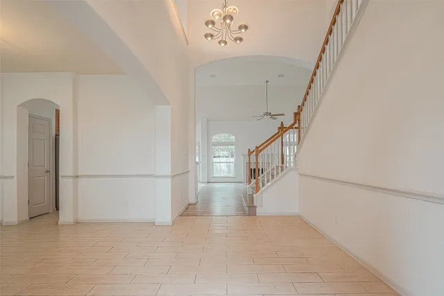 a view of entryway and workspace