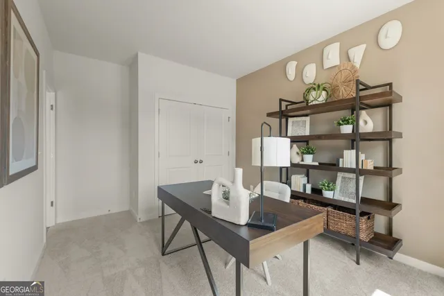 a view of a dining room and livingroom view