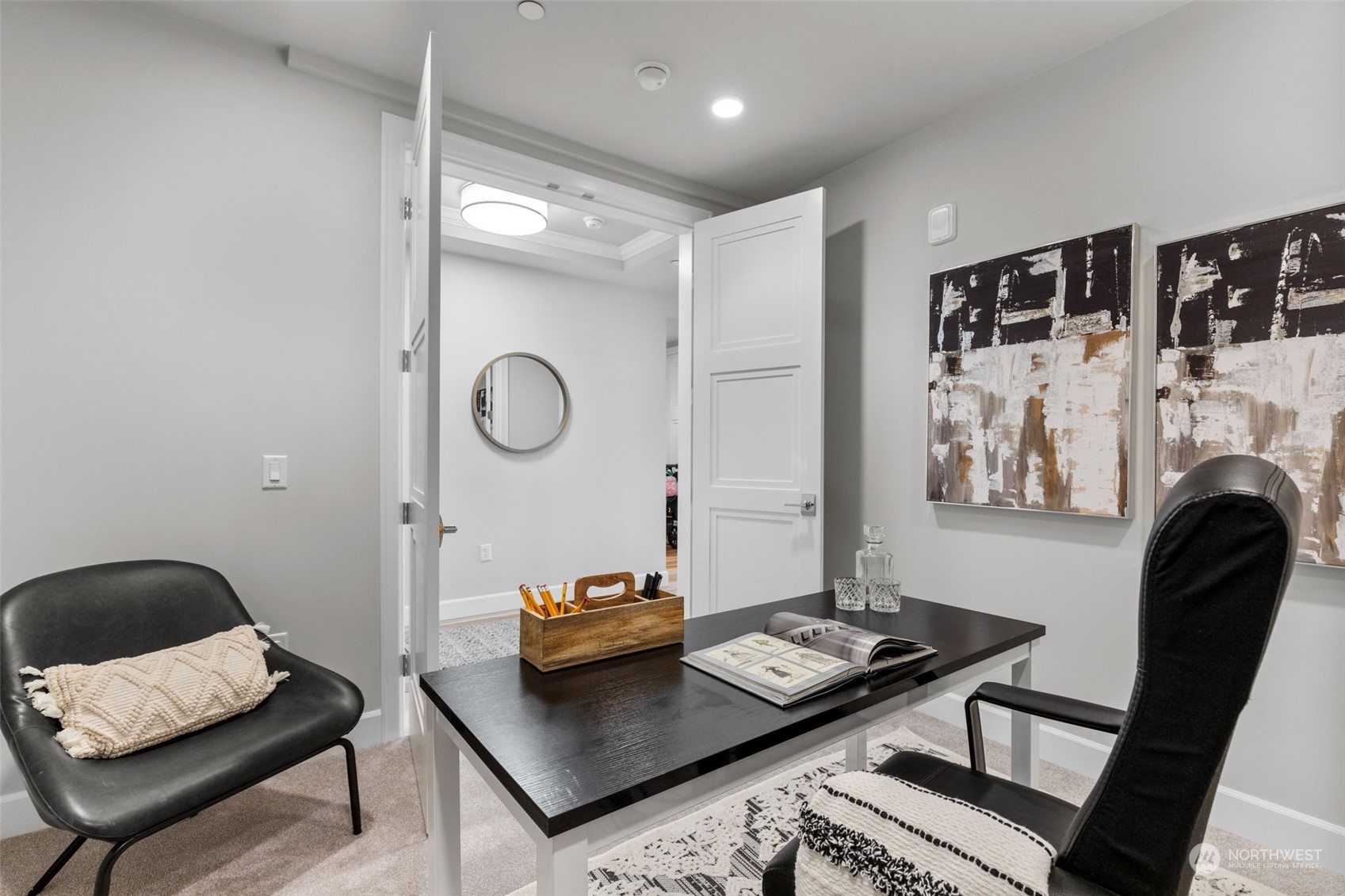 4907 Main Street, Unit 508 Tacoma, WA 98407 - Photo 20 of 40 a living room with furniture and a fireplace