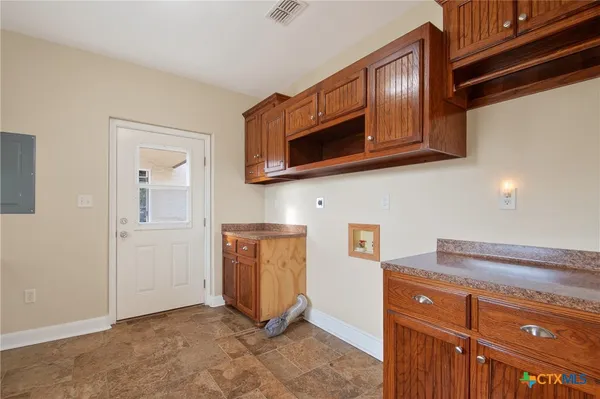 a view of a livingroom with a fan
