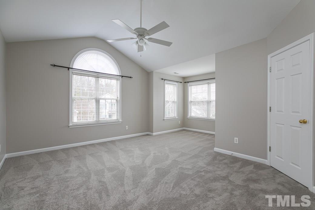 5400 Cahaba Way Raleigh, NC 27616 - Photo 6 of 13 This wonderful Master Bedroom is ready for you to move right in. Featuring NEW CARPET, vaulted ceiling, ceiling fan and a SITTING AREA. There is also an ENORMOUS walk in closet. You'll never have a shortage of storage for all of your things!