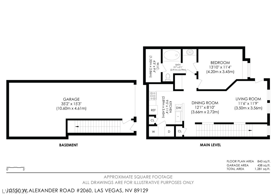 10550 West Alexander Road, Unit 2060 Las Vegas, NV 89129 - Photo 44 of 45 A detailed floor plan reveals a functional layout featuring an integrated garage and defined living spaces.
